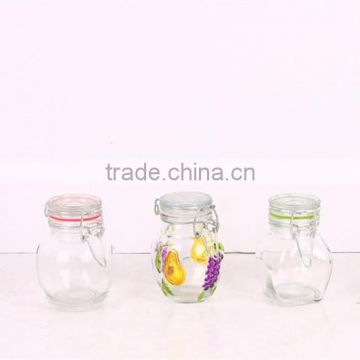 100ml mini glass jar with metal clip