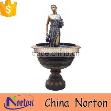 garden bronze woman pouring water fountain NTBF-L384S