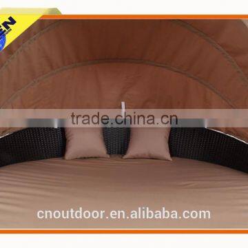 Outdoor High Quality Rattan Wicker Round Daybed With Canopy photo-3