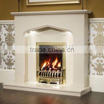 White Marble Stone Fireplace Mantel