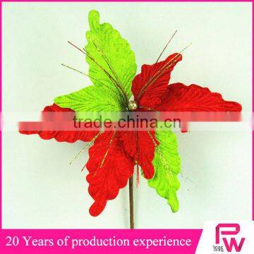 China factory supply crafts decorations cheap artificial poinsettia flower for christmas market