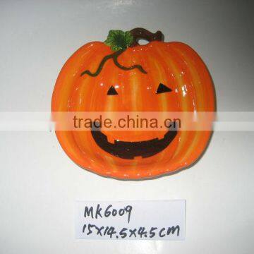 ceramic pumpkin halloween plate