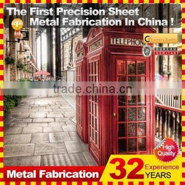 2014 Metal Public Wall Mirror Red London Antique Telephone Booth Decoration for Sale photo-4