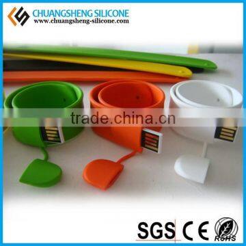 2015NEW WATERPROOF SILICONE SLAP BRACELET WITH 32GB USB