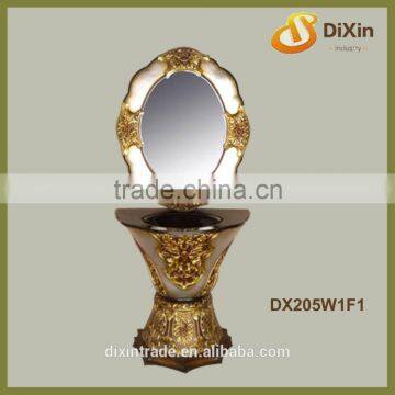 Fashion color sanitary ware resin gold wash basin for bathroom