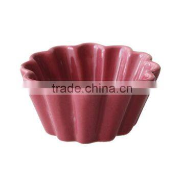 3.5" flower shape ceramic ice cream bowl