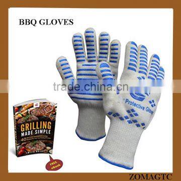 Heat Resistant Cut Resistant Oven Mitts Non-Slip Silicone BBQ Grill Gloves For Sale photo-5