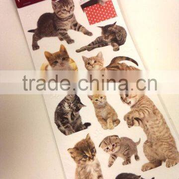 Vivid Animal Embossed Paper Sticker, Paper Sticker With Cat Pattern for Decoration photo-2