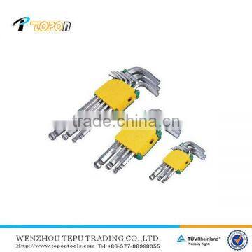 Carbon Steel Hand Tool Carbon Steel Ball End 9 Pieces Hex Key Wrench Set