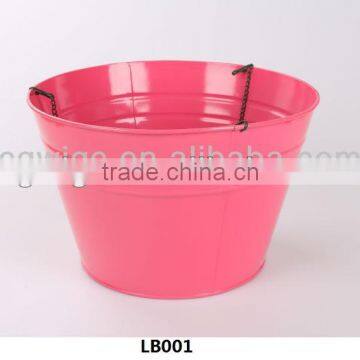 Popular Pink metal garden hanging flower pot