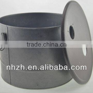 Frizzling Silver Coal Hod,trash Bin,garbage Bin photo-2