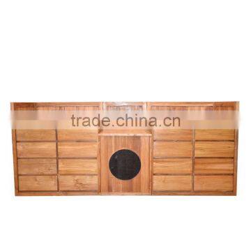 Cabinet Minimalist Natural Stain Colour Solid Teak Wood Furniture, Minimalist Cabinet Bedroom Large Handmade photo-3