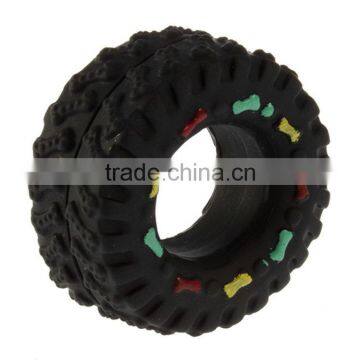 Free Shipping Animal Sounds Tire Shape Pet Dog Toy Puppy Cat Chews Squeaky Rubber Toys Squeaking 8*4cm Tire Pet Toys photo-2