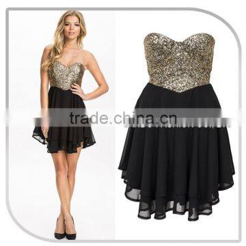 SEQUIN BANDEAU SWEETHEART SKATER GIRL PARTY WEAR WESTERN DRESS