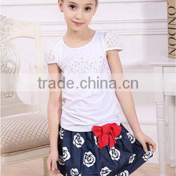 2015 summer children clothing set 2 pcs clothing suit t shirt and pants shorts