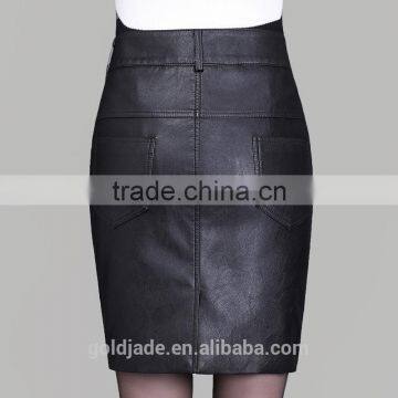 Latest Design High Wasit Sexy Lady Leather Pencil Skirt photo-2