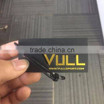 2017 Custom High Quality Black Cardboard Paper Hang Tags With Gold Stamping Logo photo-5