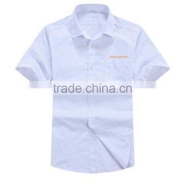 HOT!Custom Made Men Plain TC Polyester Cotton Corporate/office Uniform Work Shirts with logo printing