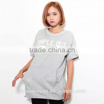 Wholesale Plain Couple Short Sleeve Letter Printing T-shirt With Pocket 2016 photo-4