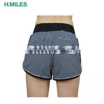 Wholesale Custom Made Cotton Black Stripe Underwear Sport Running Gym Shorts Women photo-3
