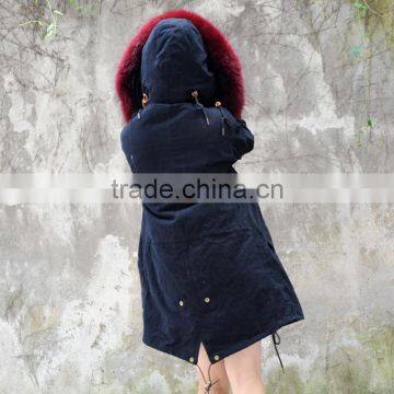 CX-G-P-12E 2017 Fashion Real Fox Fur Inside Women Clothes Coat Fur Parka photo-5