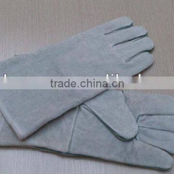 Bilayer suede split leather welding glove