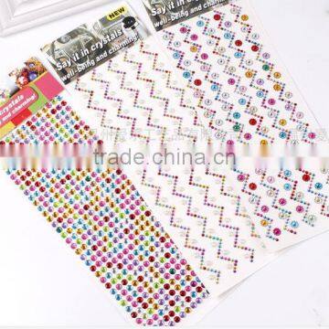 2017 Wholesale Customized Shape Custom Self Adhesive Acrylic Rhinestone Crystal Diamond Sticker For Car Decoration photo-3