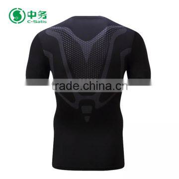 High Quality 100% Polyester Quick Dry Plus Size Mens Black Muscle Fit Gym T Shirt photo-2