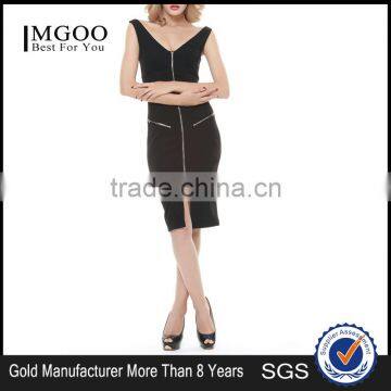 MGOO European Brand Design Wholesale Sexy Bodycon Dress Prom Dress With Zipper Fashion Office Dress 2015 D546 photo-4
