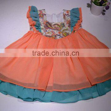 butterfly sleeve girls boutique baby birthday party dresses