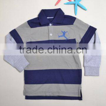 Grey and blue pure cotton long sleeve baby boy shirt kids