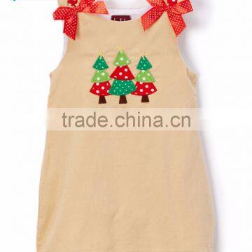 Newest Christmas kids cotton frocks design Fashion sleeveless woven baby Dress for 2 year old