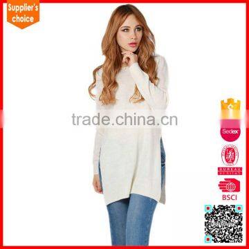 Latest design cashmere lady blend knitwear cashmere crewneck sweater