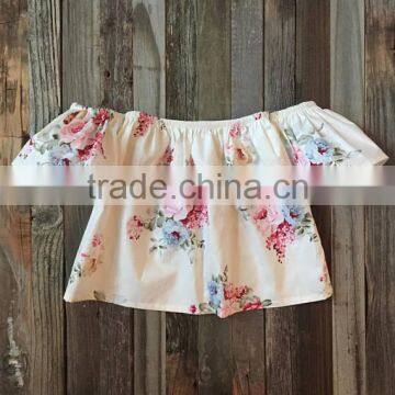 Off Shoulder Child Girl Tops Solid Pink Tank Top Boutique Children Clothes Wholesale photo-4