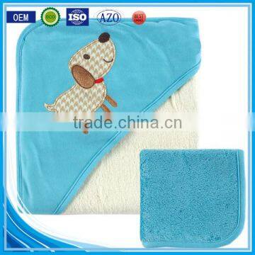 Trade assurance custom embroidery designs cotton terry fabric animal wholesale kids bath poncho hooded towel