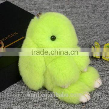 2017 Real Genuine Rex Rabbit Furs Keychain Pendant Bag Car Charm Tag Cute Rabbit Toy Doll Real Fur Monster Keychains photo-6