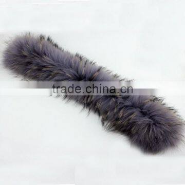 Myfur Grey Color Raccoon Fur Hooded Collar for Man and Women Coat Trim