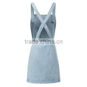 EY0562A 2015 New Style Women Condole Belt Big Pocket Cowboy Dress photo-3