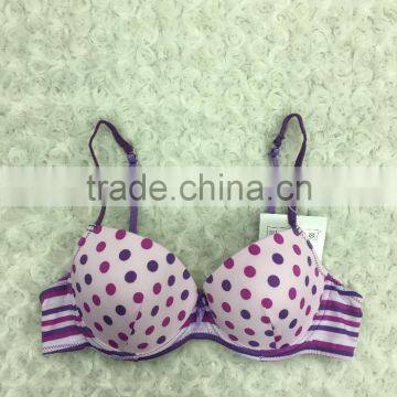 Top Brand Hot Images Smart Women Sexy Bra and Panty Set Print Dot Push up Bra Classic Design photo-2