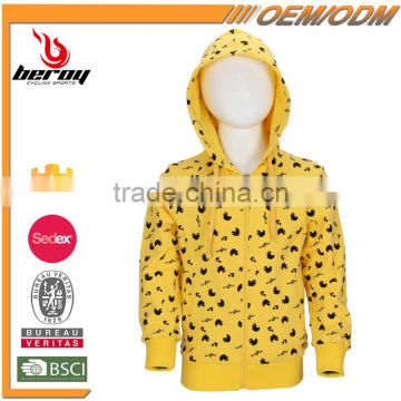 BEROY Wholesale high quality cotton zipper hoodies for kids, custom girl outdoor coat