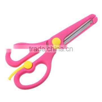 Home Office Fuchsia Stainless Steel School Student Plastic Custom Scissors