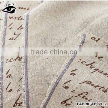 Linen Fabric Vintage Letter Printed Fabric For Household Home Textiles photo-2