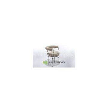 Custom Stainless Steel Le Corbusier LC7 chair replica Full Beige Leather