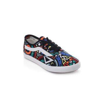 Bucketfeet Style Low Top Women\'\'s Doodle Graffiti Lace-up Skate Sneaker Shoes