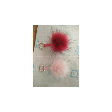 Cheap faux fur ball bag charm