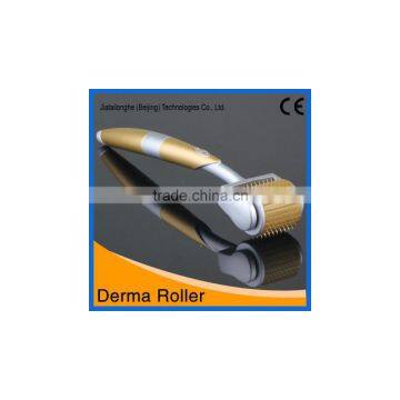 Mini wonderful beauty device! Golden derma roller with 192 needles for skin caring