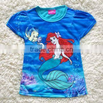 Kids Fairy Mermaid Tail Princess Round Neck T-shirt