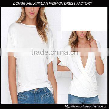 Special Street Style White V shape T shirt