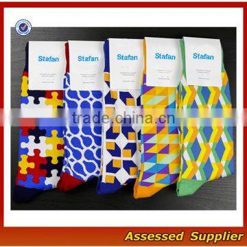 FXS139 Cheap Custom Happy Dress Socks Mens Coloful Business Sock women