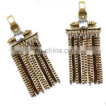 Punk Fashion Rivet Vintage Enthic Bohemia Metal Chain Drop Dangle Tassel Earrings Antique Gold Silver Statement Jewelry photo-4